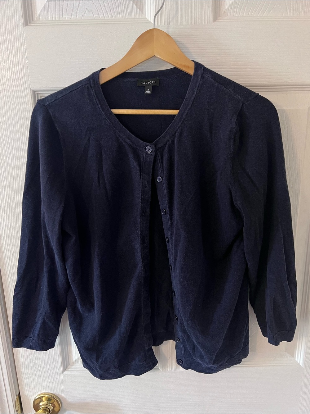 Talbots Navy Button-Front Cardigan Size M